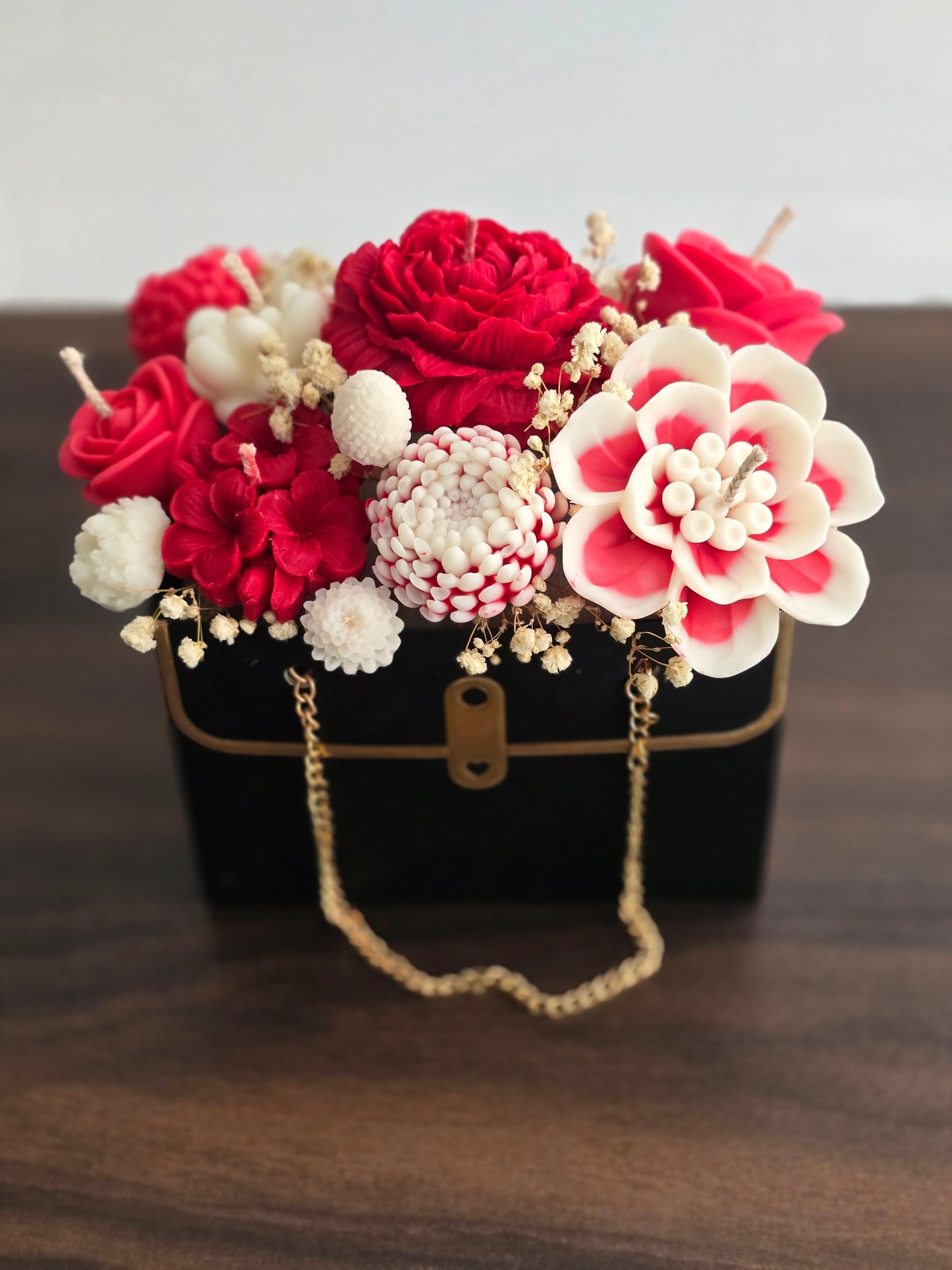 Bouquet de fleurs en bougies et fondants
