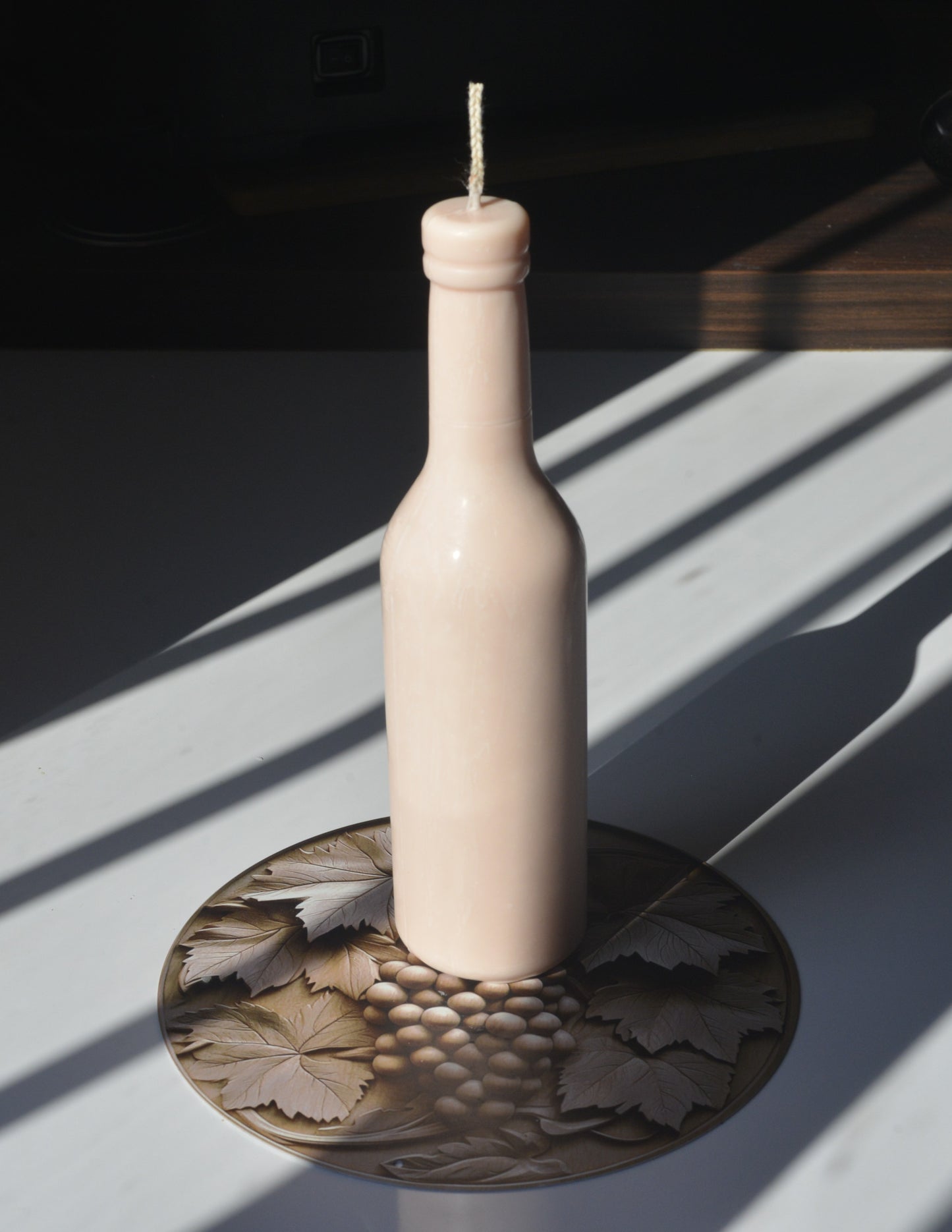 BOUGIE BOUTEILLE DE ROSE