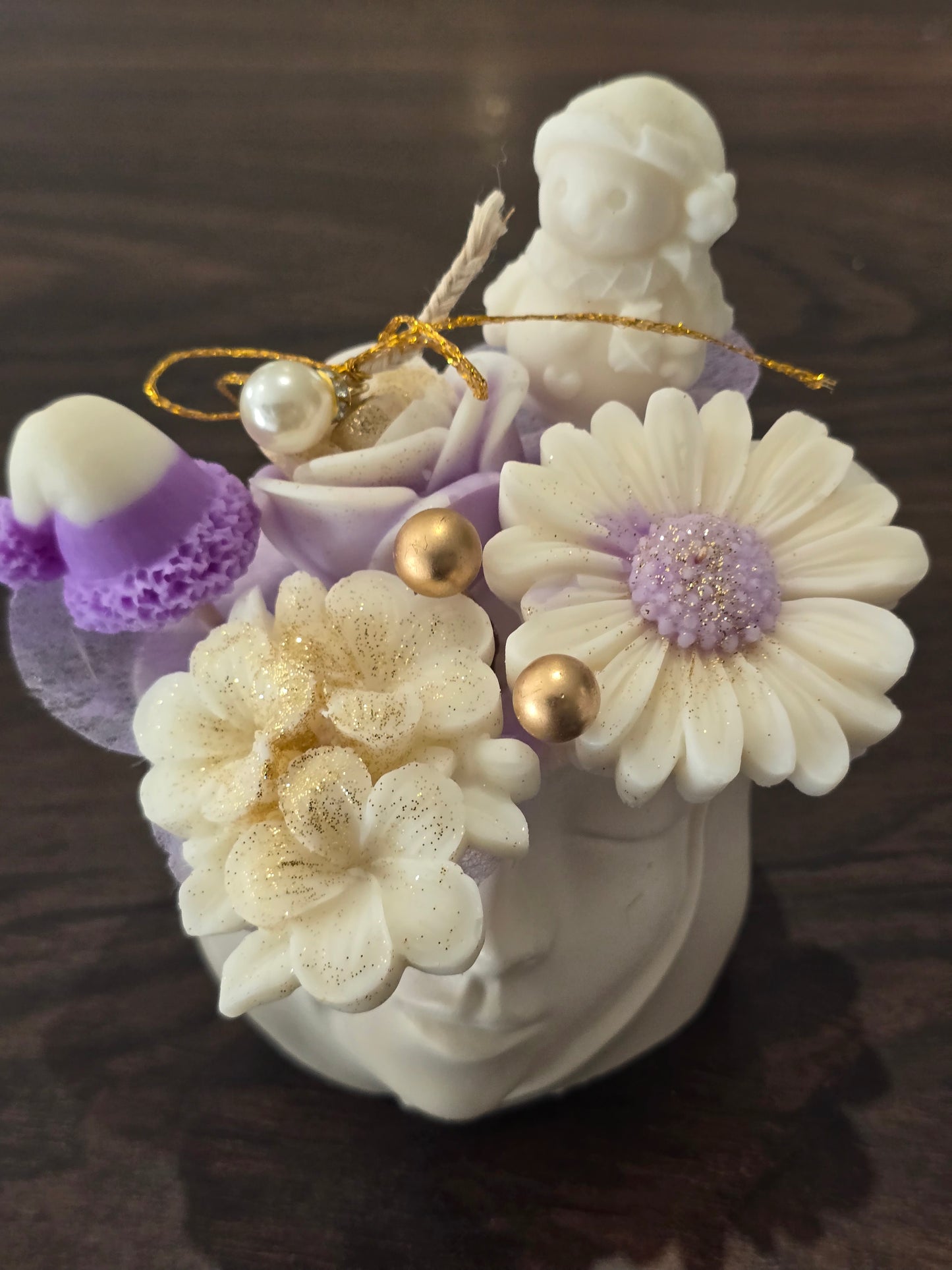 Bougies & Fondants de fleurs en contenant Jesmonite Jesmonite