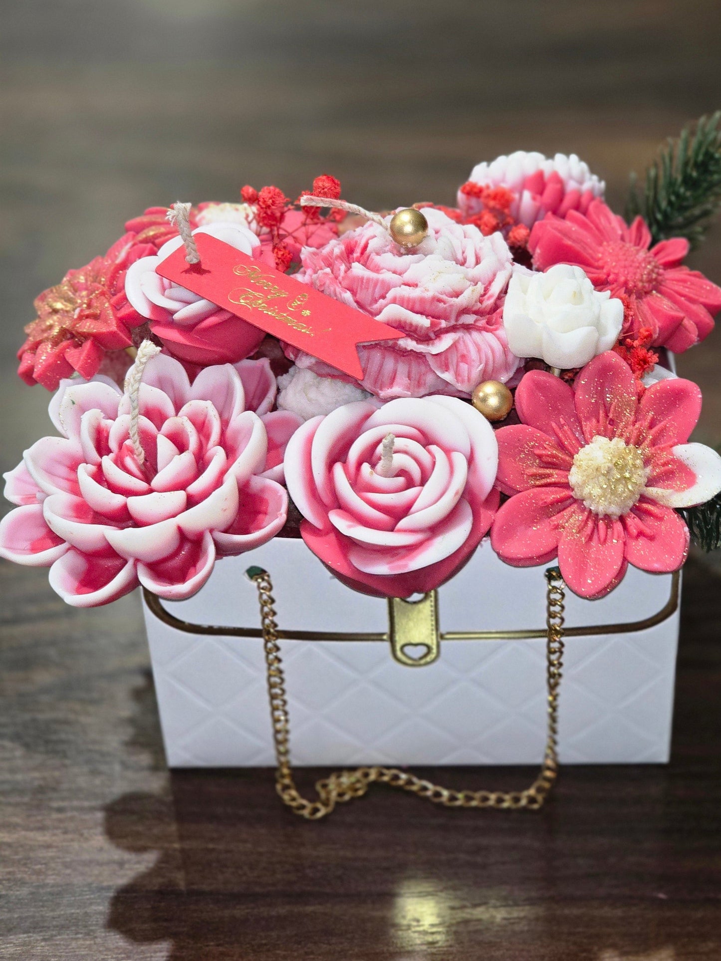 Bouquet de fleurs parfumée en bougies et fondants